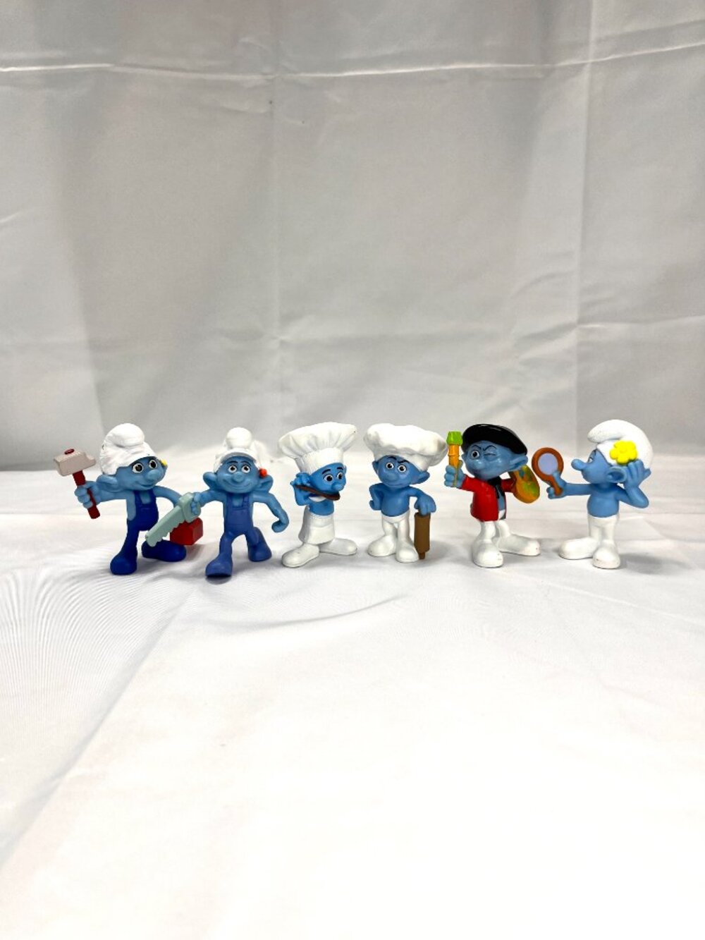 [6] McDonald's 2011 Peyo Smurfs Painter Vanity Chef Baker Handy Saw Hammer Smur